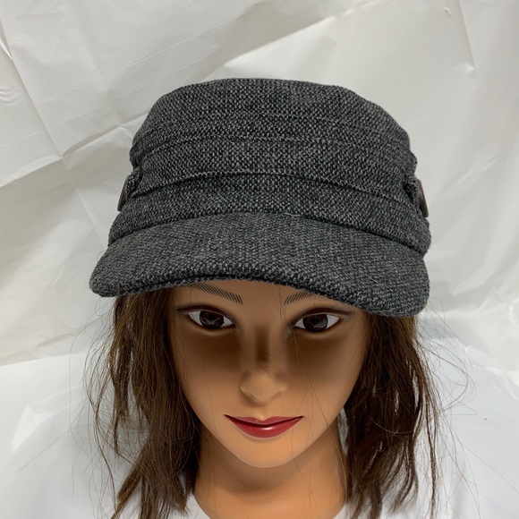 Athleta Accessories Womens Athleta Tweed Cadet Cap Black Gray